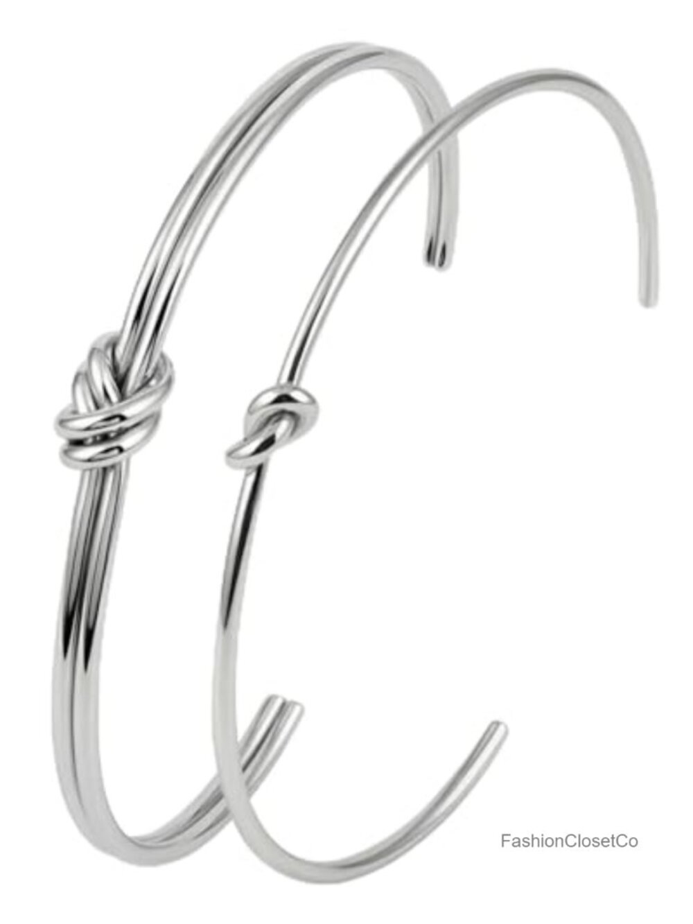 Stainless Steel Cuff Bracelet Knot Design Punk Biker Open Adjustable Unisex